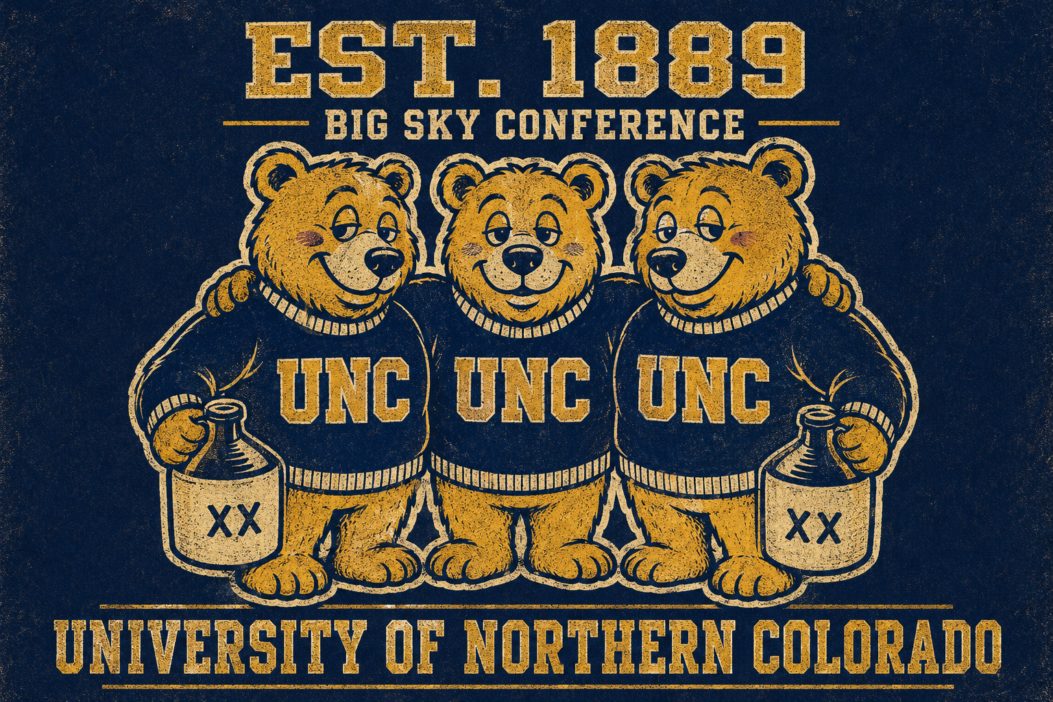 UNC Bears Big Sky Conference Vintage-Style Wall Art