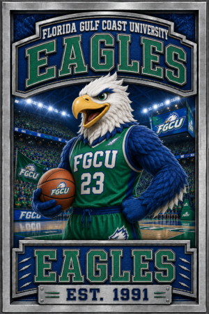 Florida Gulf Coast University Eagles Basketball Wall Art