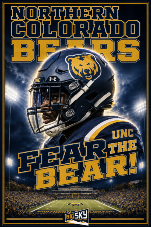Northern Colorado Bears Football Helmet Stadium Poster