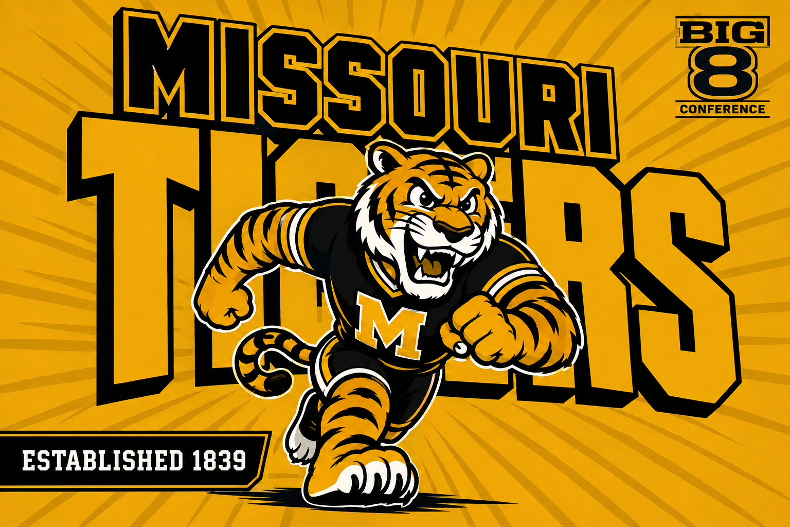 Missouri Tigers Big 8 Conference Graphic Wall Art