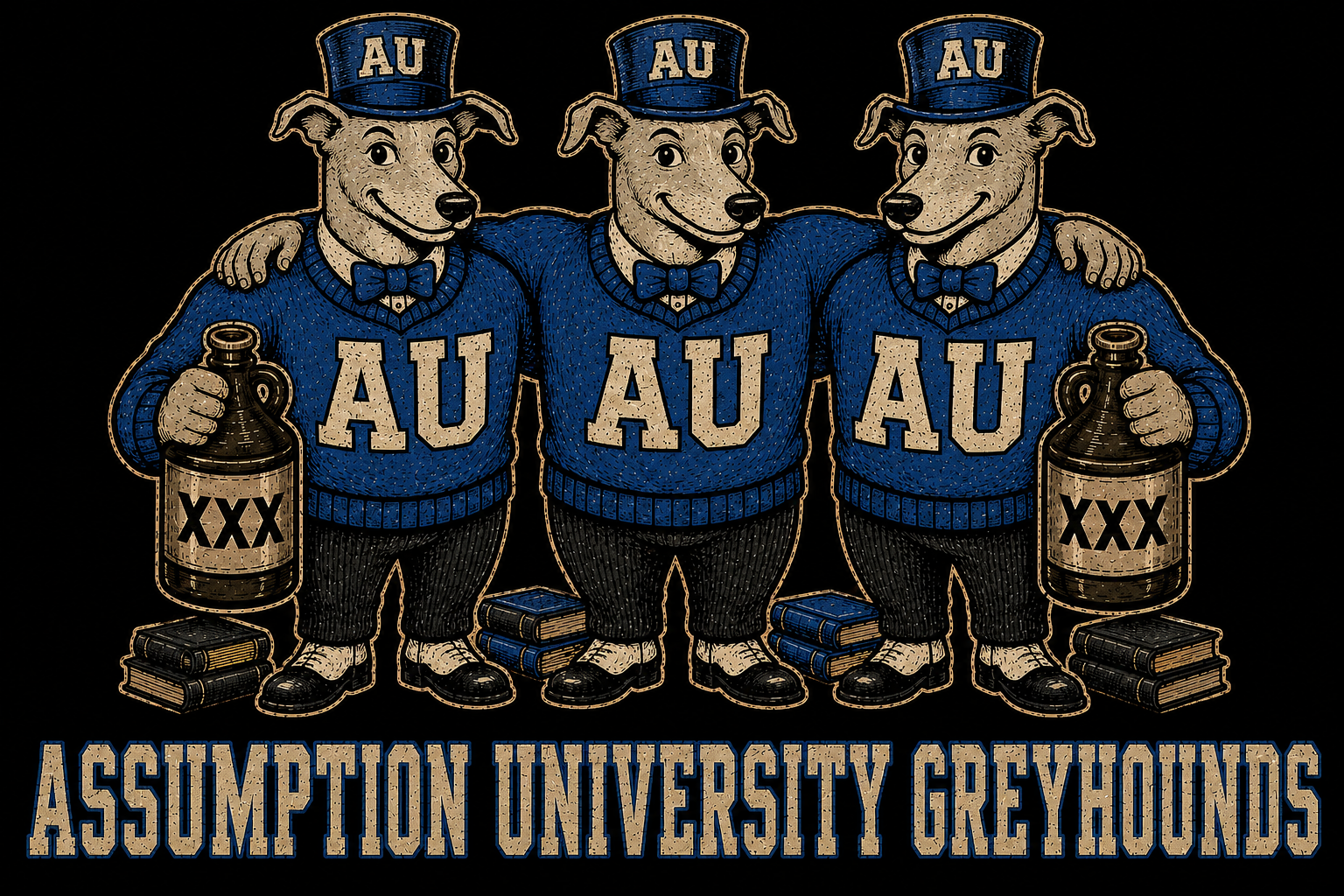 Assumption University Greyhounds Vintage-Style Wall Art
