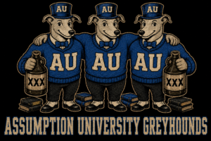 Assumption University Greyhounds Dog Trio Graphic