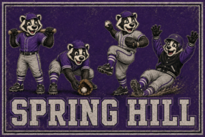 Distressed Spring Hill Raccoon Baseball Wall Art