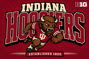 Indiana Hoosiers Bison Crimson Sports Wall Art