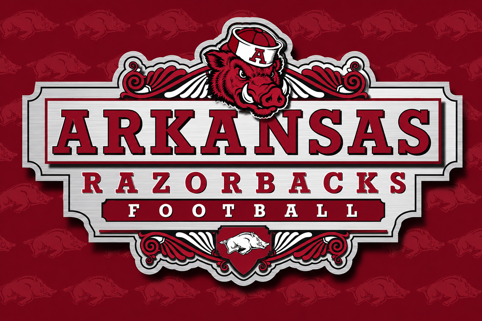 Arkansas Razorbacks Football Decorative Wall Sign