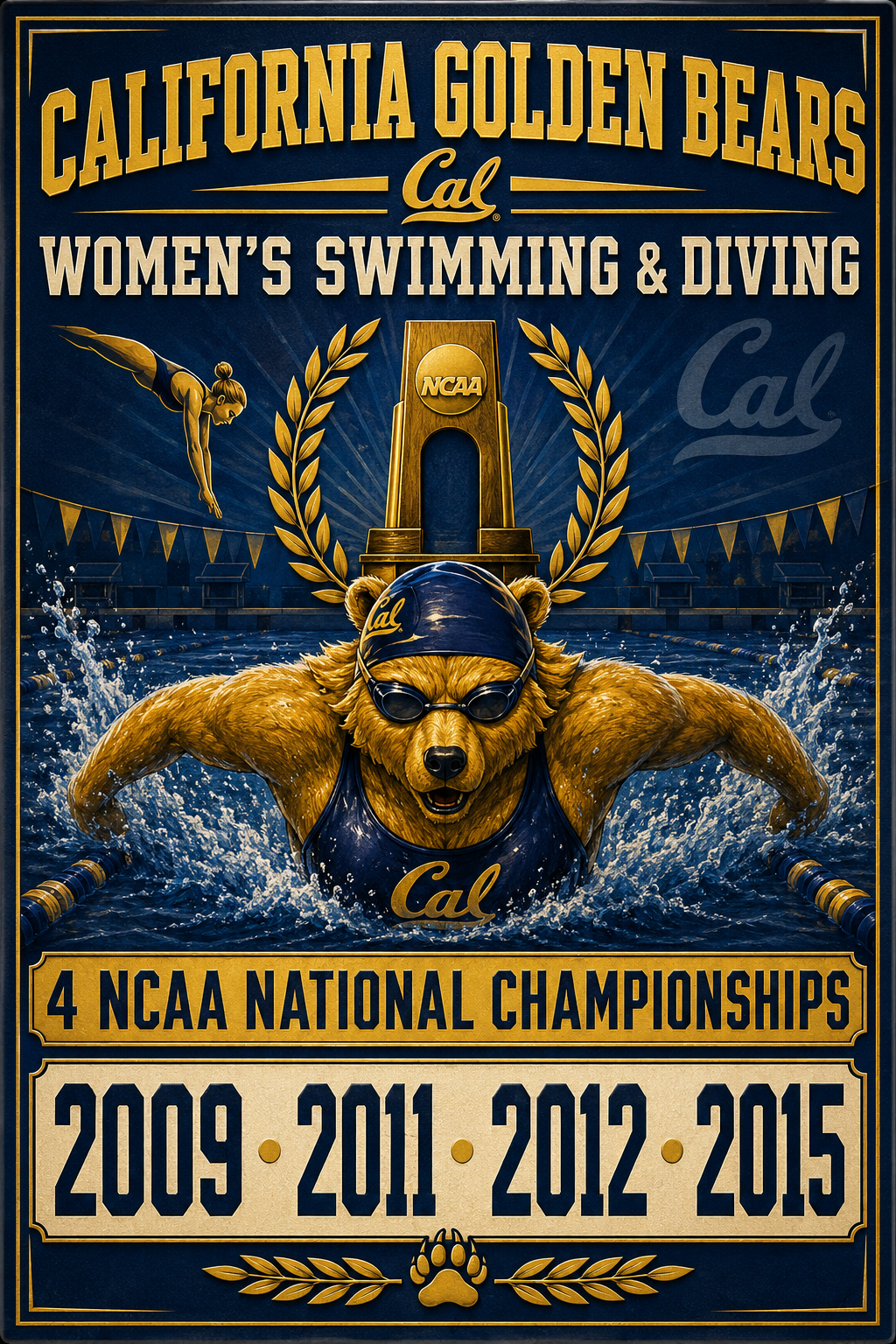 California Golden Bears Women’s Swimming & Diving Poster