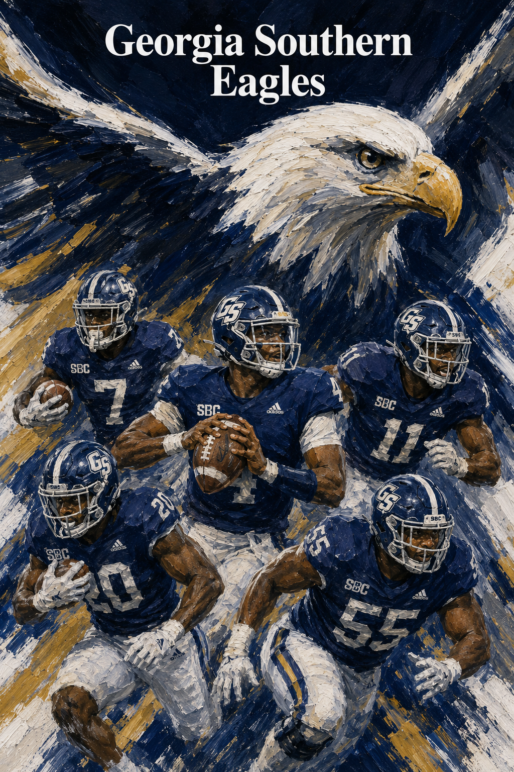 Georgia Southern Eagles Football Bald Eagle Wall Art