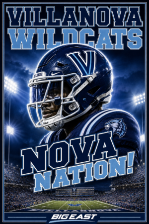 Villanova Wildcats Football Nova Nation Wall Art Poster