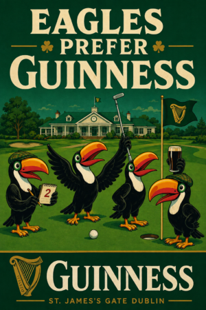 Eagles Prefer Guinness Golf Toucans Poster