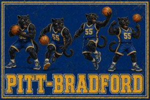 Pitt-Bradford Panthers Basketball Vintage-Style Wall Art