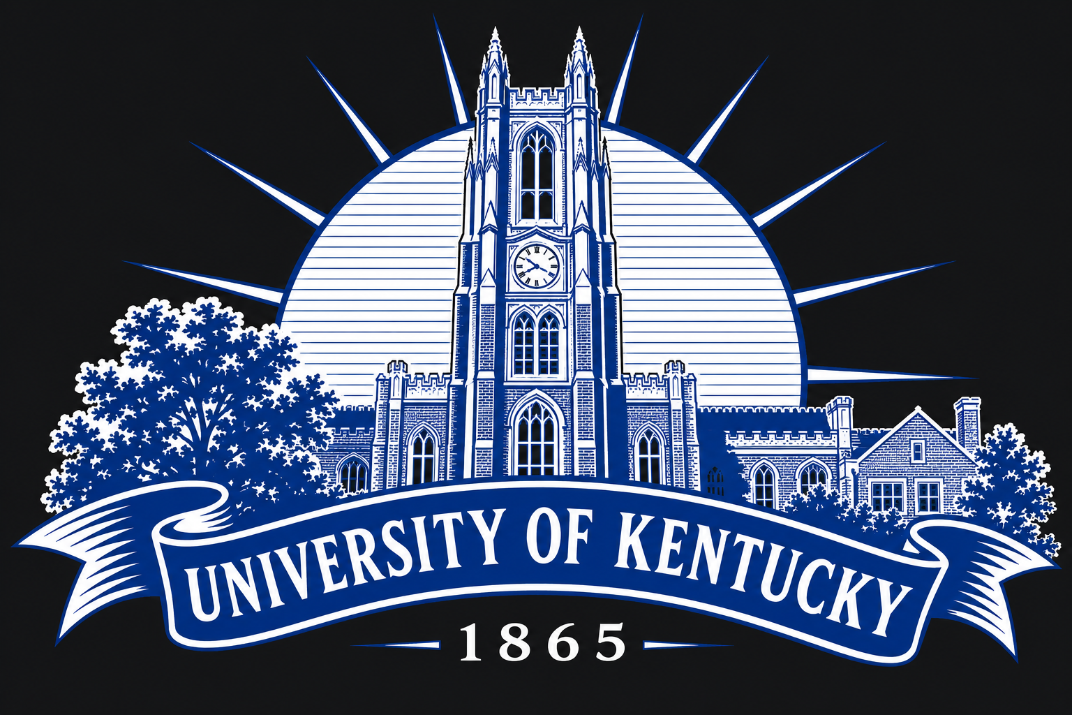 University of Kentucky 1865 Blue & White Campus Graphic