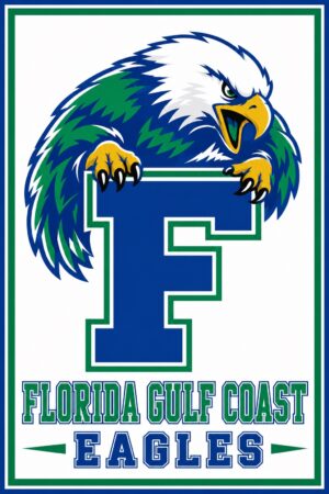 Florida Gulf Coast Eagles Eagle Graphic Wall Art Print