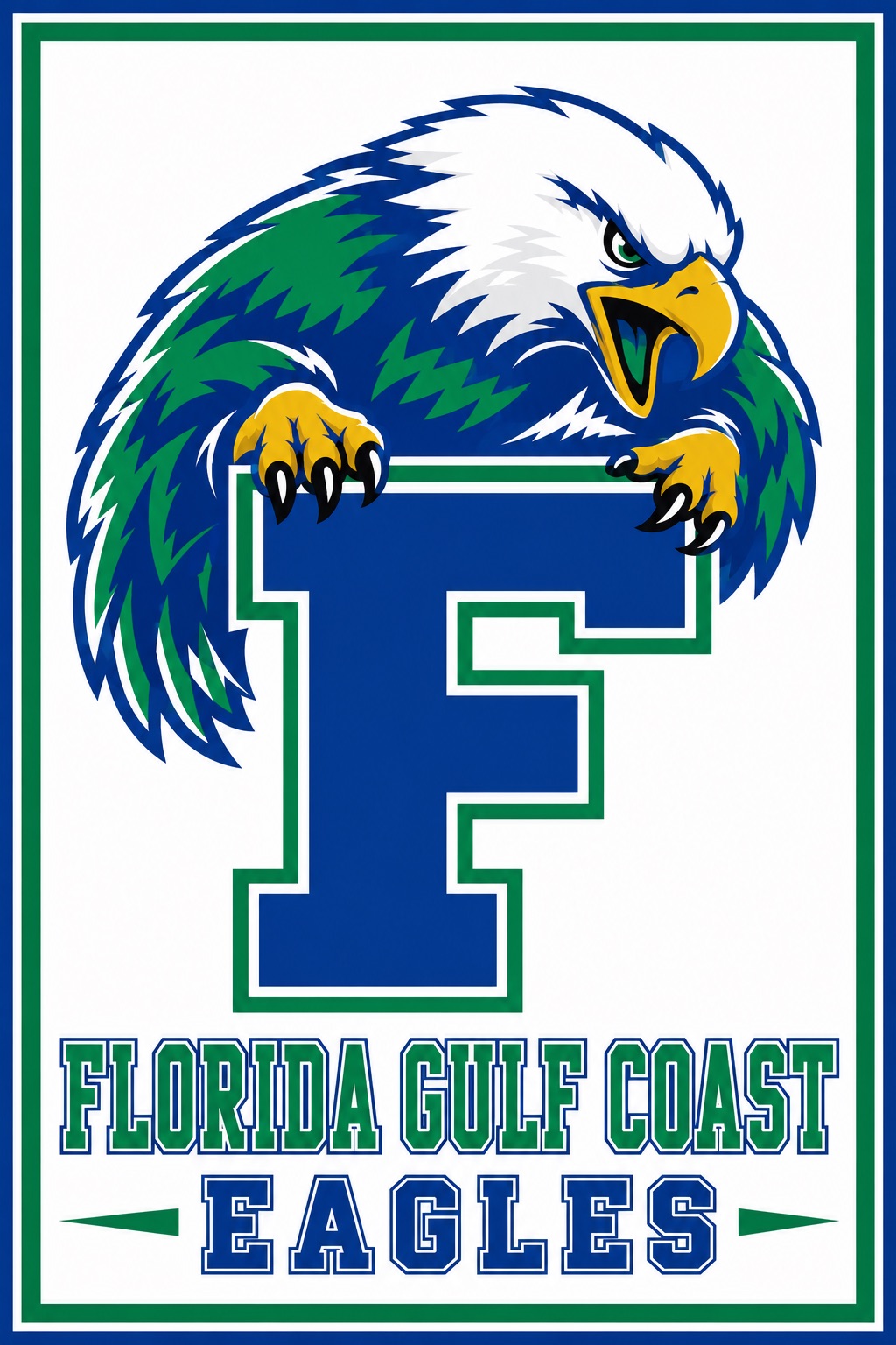Florida Gulf Coast Eagles Eagle Graphic Wall Art Print