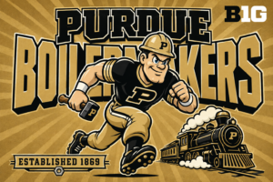 Purdue Boilermakers Vintage-Style Train Mascot Wall Art