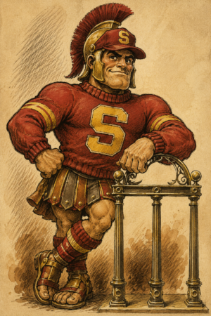 Roman Warrior Football Mascot Illustration Wall Art