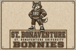 St. Bonaventure Bonnies Wolf Mascot Wall Sign