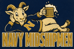 Navy Midshipmen Goat and Beer Vintage-Style Wall Art