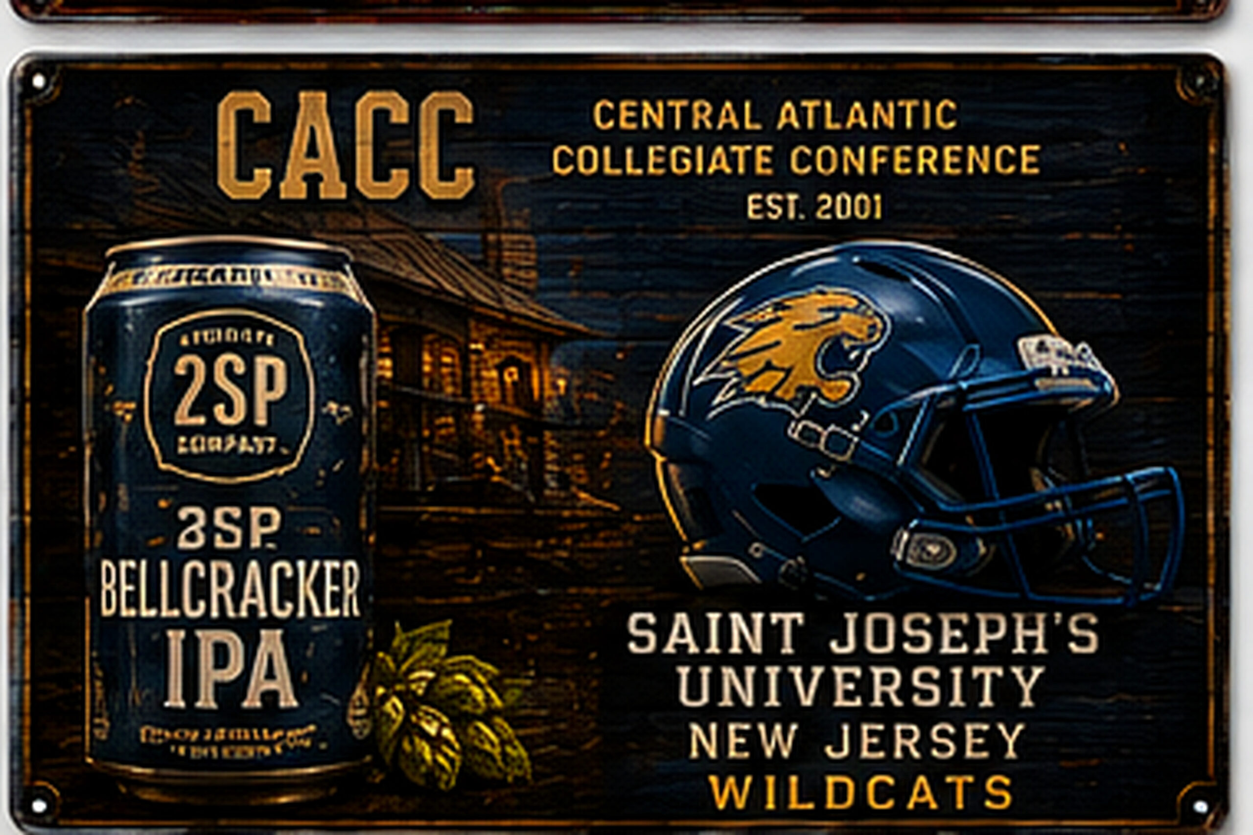 Central Atlantic Collegiate Conference Wildcats Beer Sign