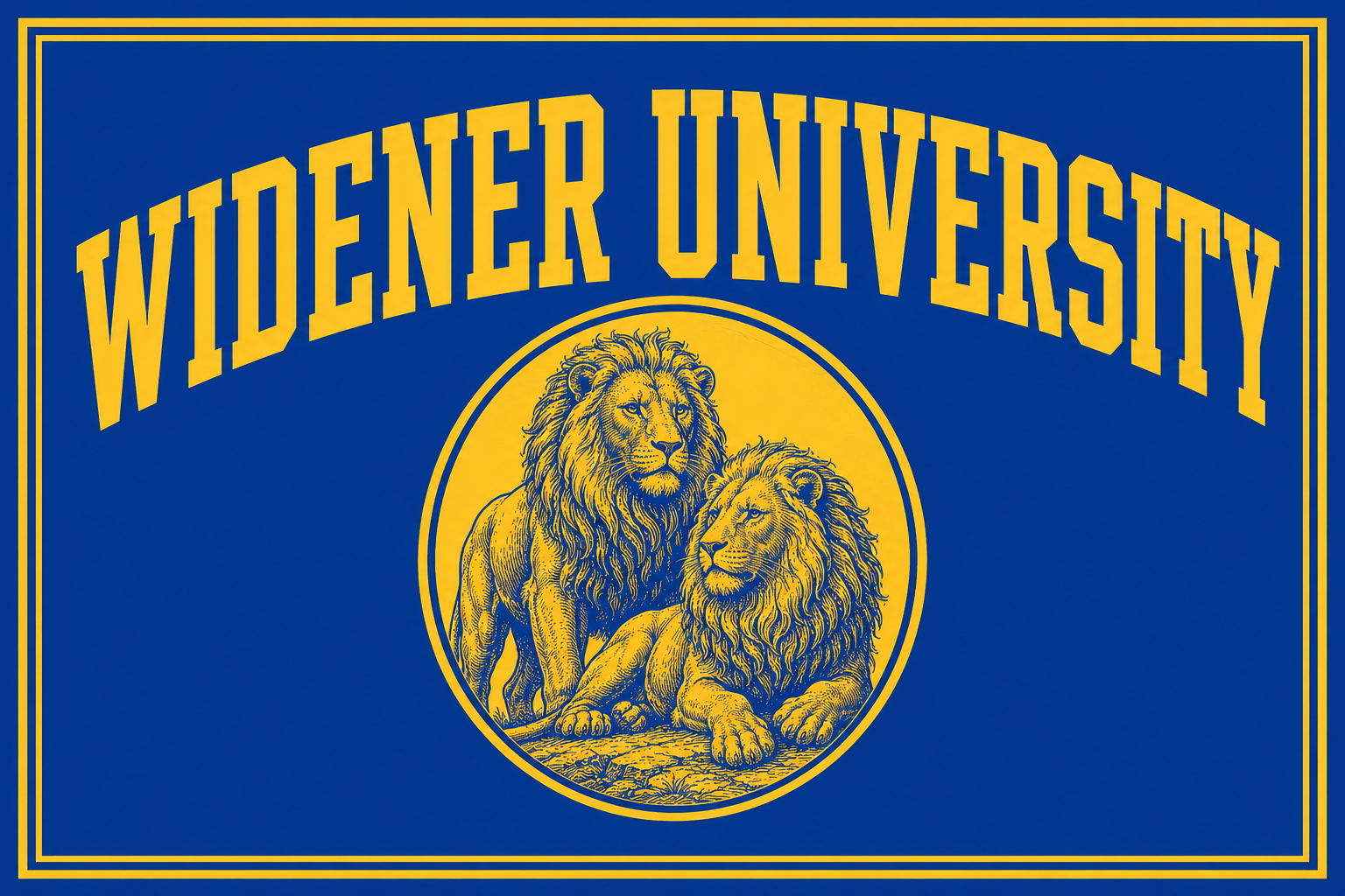 Widener University Lions Blue and Gold Wall Art