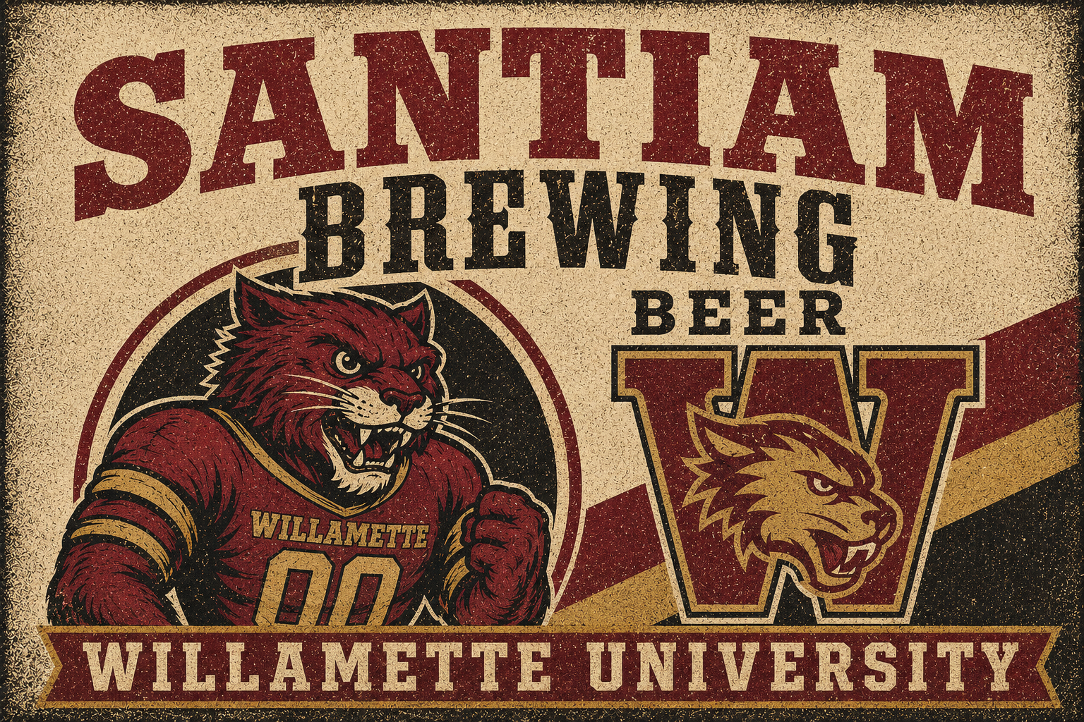 Santiam Brewing Willamette University Vintage-Style Wall Art