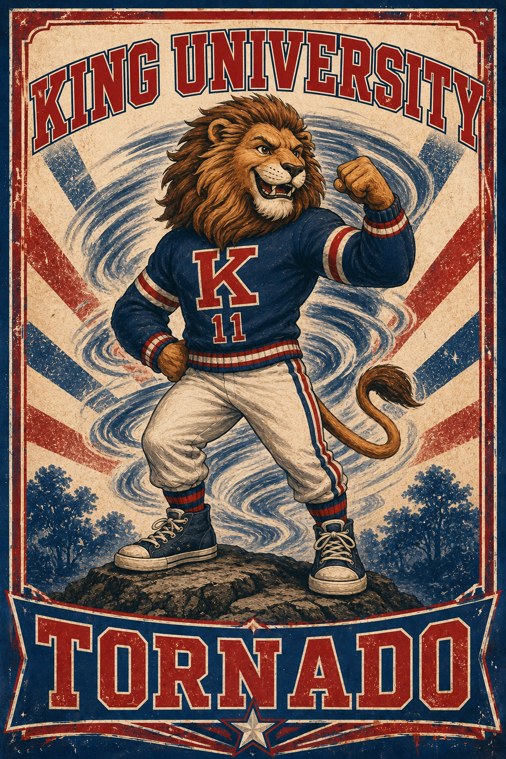 King University Tornado Lion Mascot Wall Art