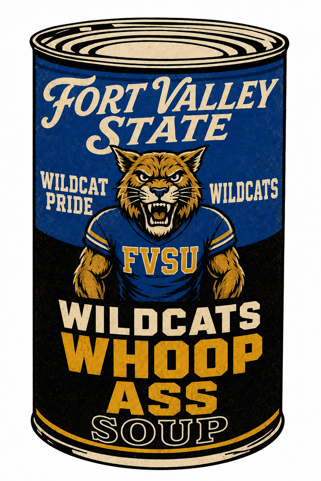 Fort Valley State Wildcat Soup Can Style Wall Art