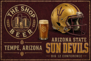 Tempe Arizona Sun Devils Beer & Football Vintage-Style Wall Art