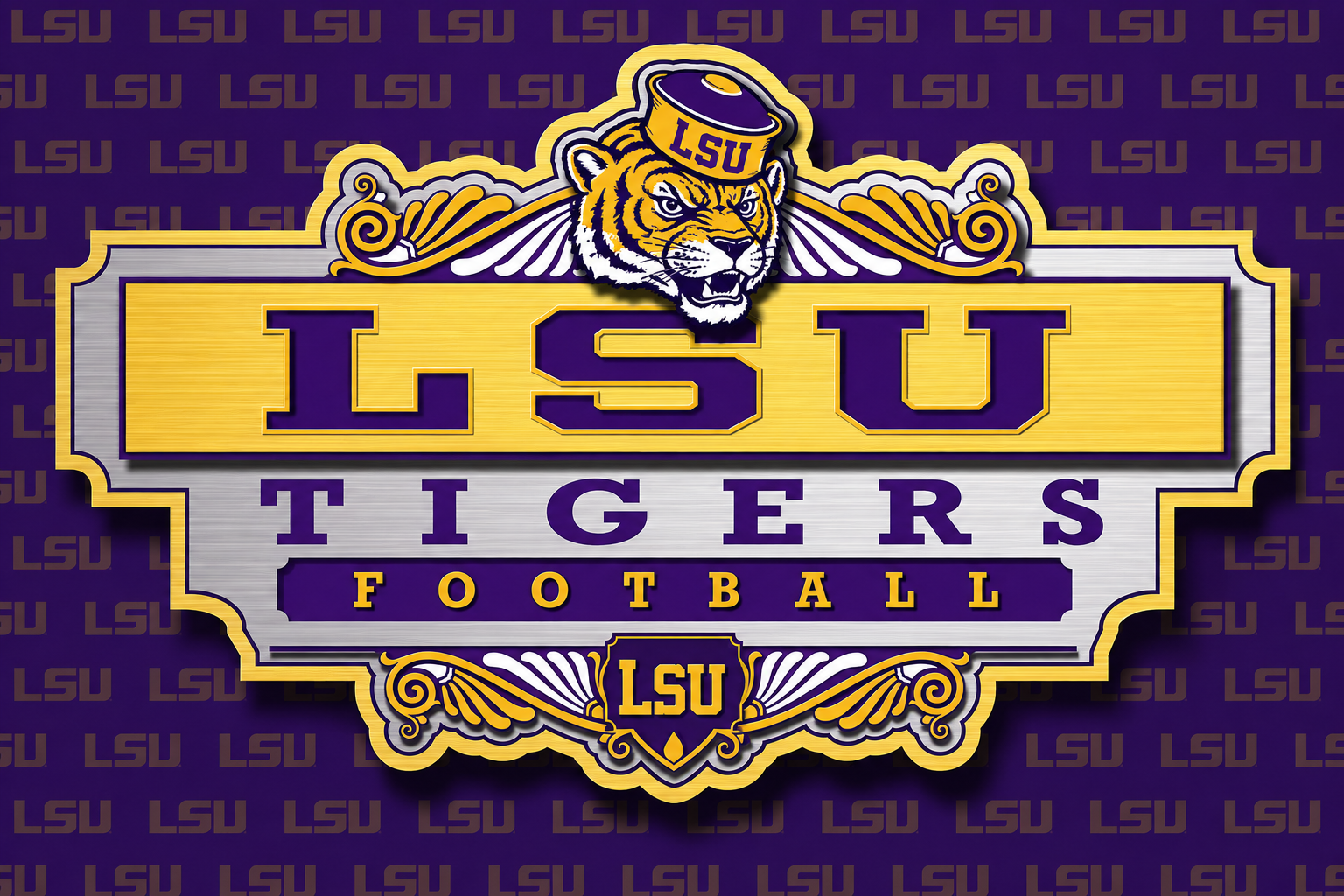 LSU Tigers Football Tiger Decorative Sign