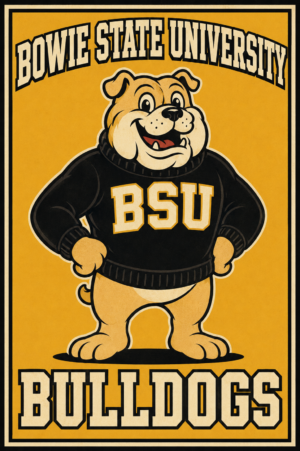 Bowie State University Bulldogs Bulldog Wall Art Print