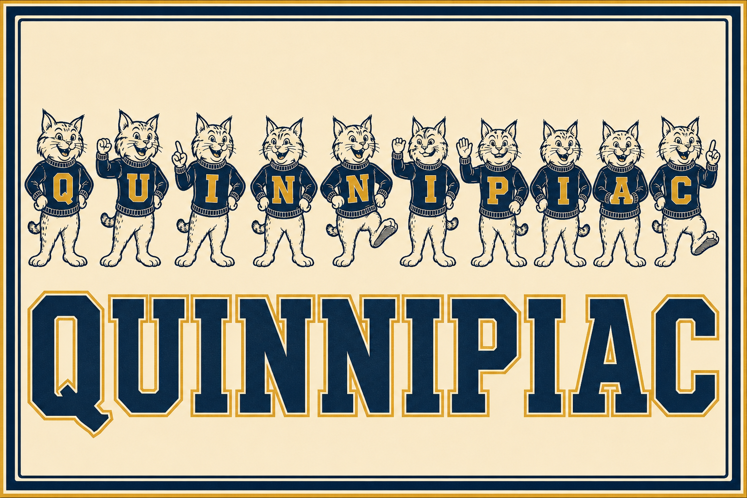 Quinnipiac Bobcat-Style Cat Wall Art