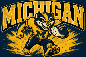 Michigan Wolverine Mascot Graphic Wall Art