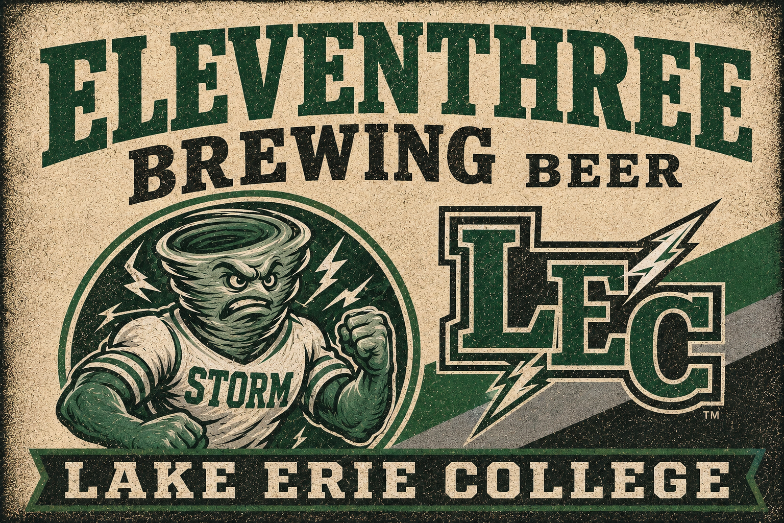 Lake Erie College Storm Brewing Beer Vintage-Style Wall Art