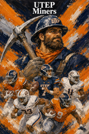 UTEP Miners Football Miner Portrait Wall Art