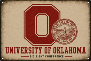 University of Oklahoma Big Eight Conference Vintage-Style Sign