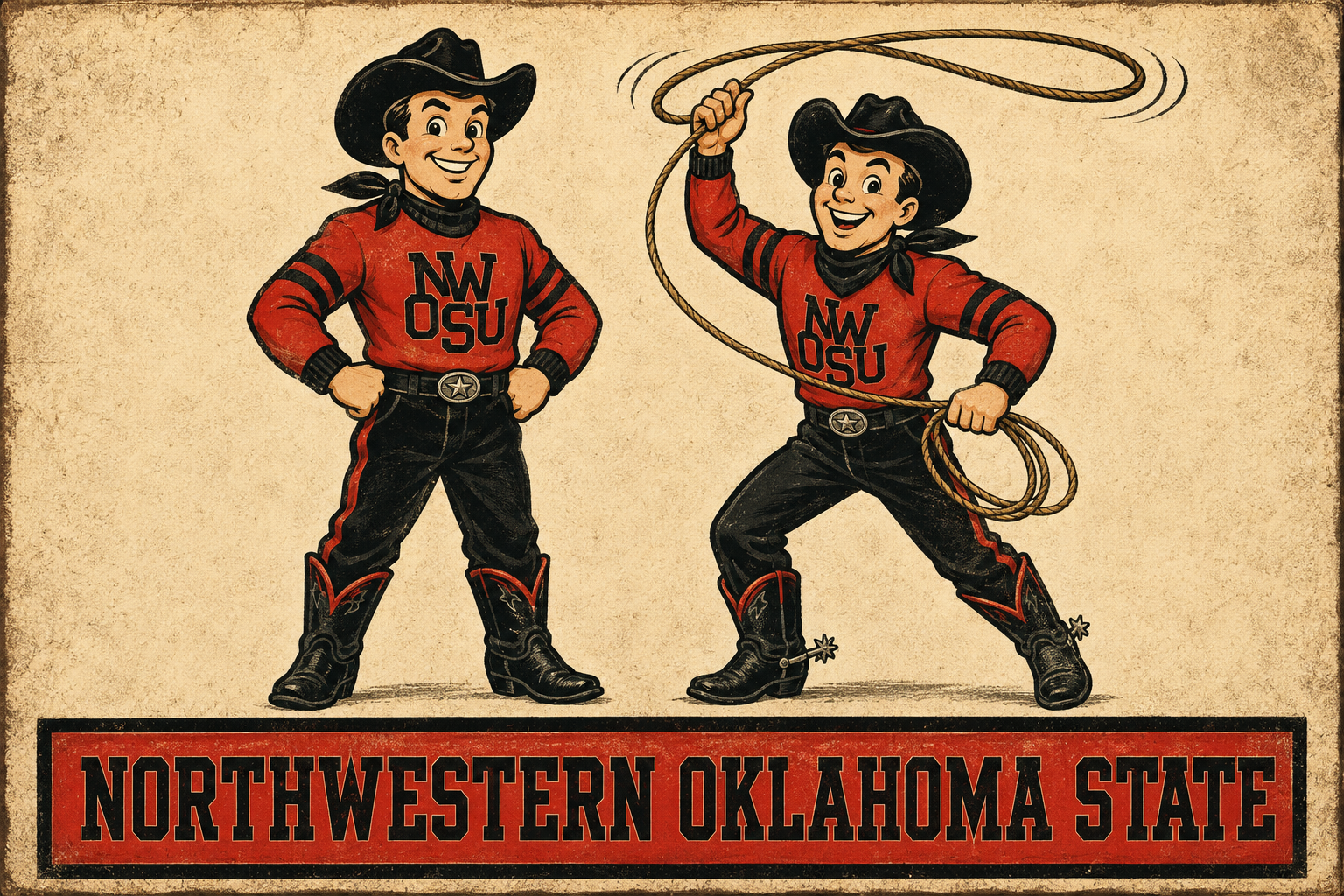Northwestern Oklahoma State Cowboy Rope Wall Art