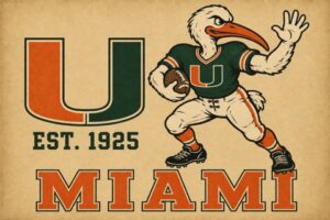 Vintage-Style Miami Bird Mascot Graphic Wall Art