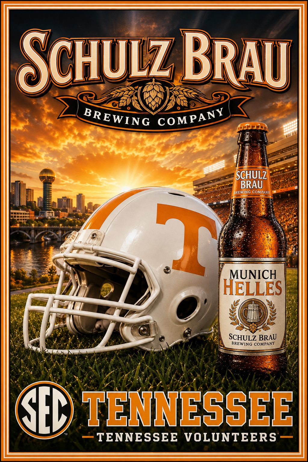 Schulz Brau Tennessee Volunteers Football Wall Art Poster