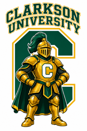 Clarkson University Knight Green and Gold Graphic
