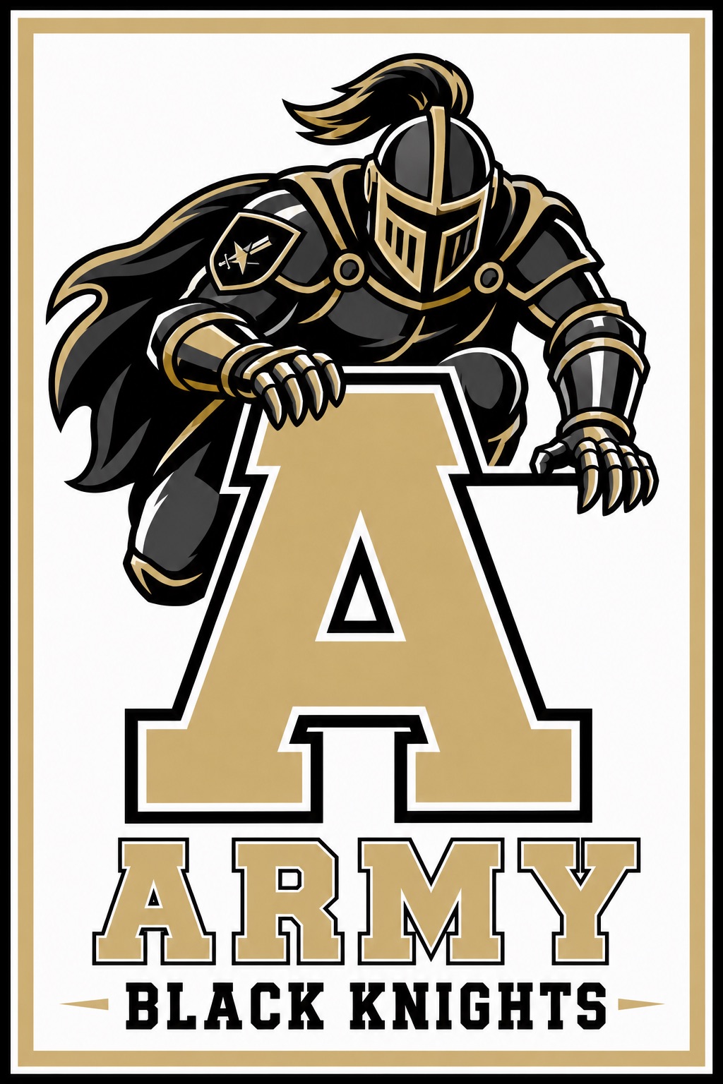 Black Knights Army Knight Graphic Wall Art Print
