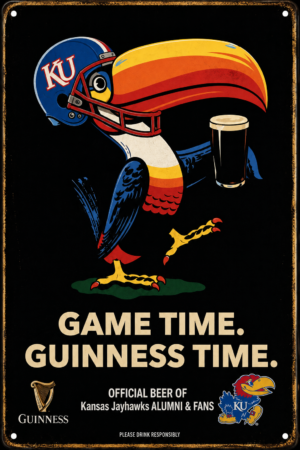 KU Jayhawks-Inspired Game Time Guinness Wall Sign