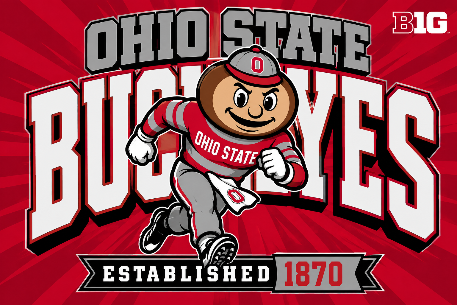 Ohio State Buckeyes Brutus Established 1870 Wall Art