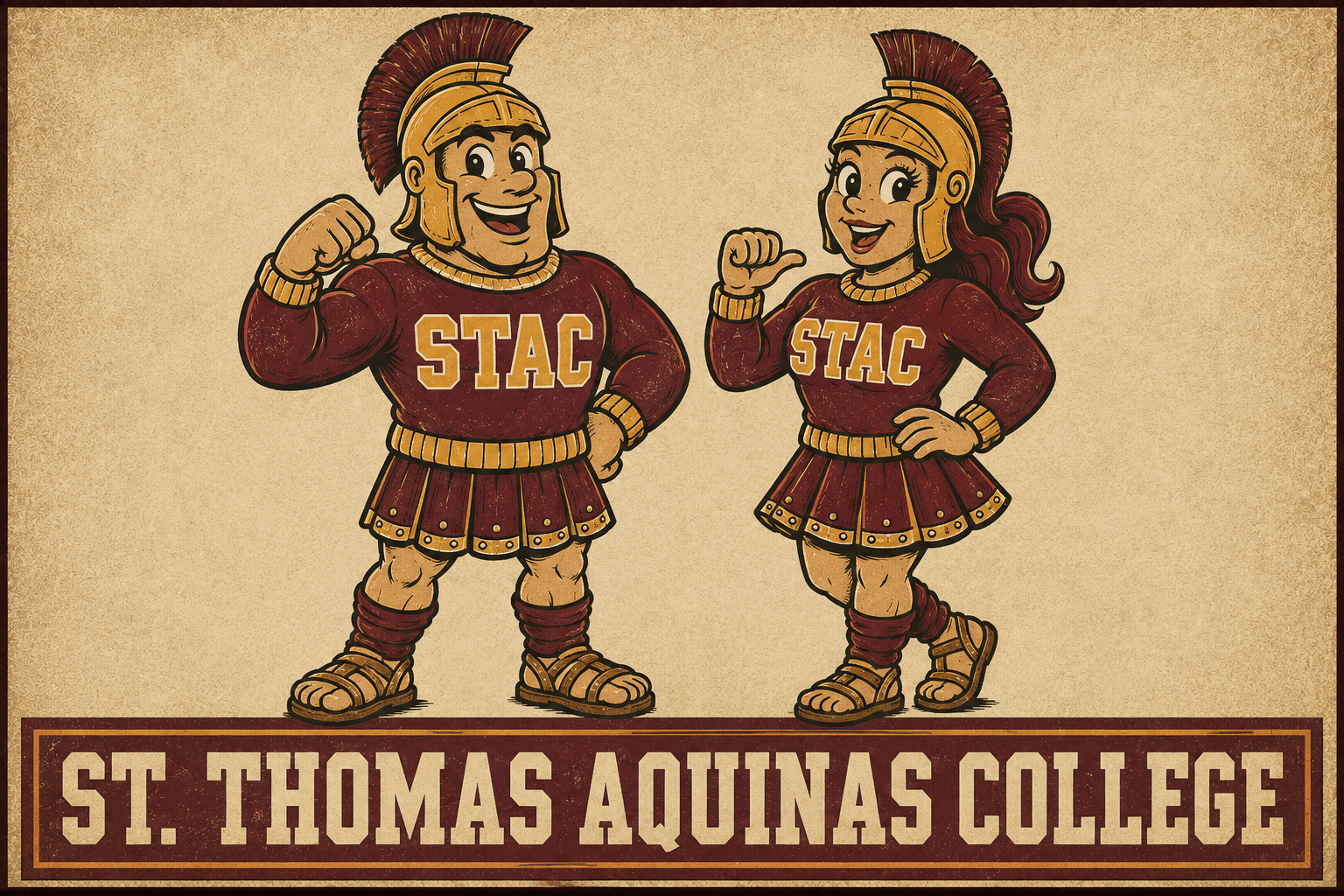 St. Thomas Aquinas College Roman Knight Couple Wall Art