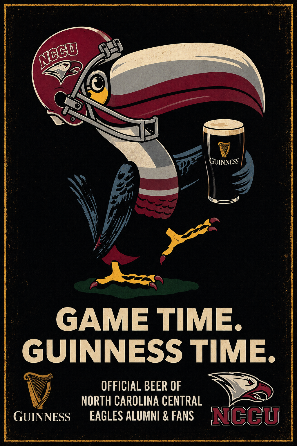 NCCU Eagles Game Time Guinness Vintage-Style Wall Art