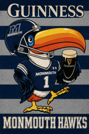 Guinness Monmouth Hawks Football Hawk Wall Art Print