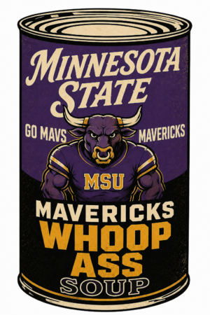 Minnesota State Mavericks Bull Can-Label Wall Art