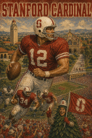 Stanford Cardinal Vintage-Style Football Wall Art