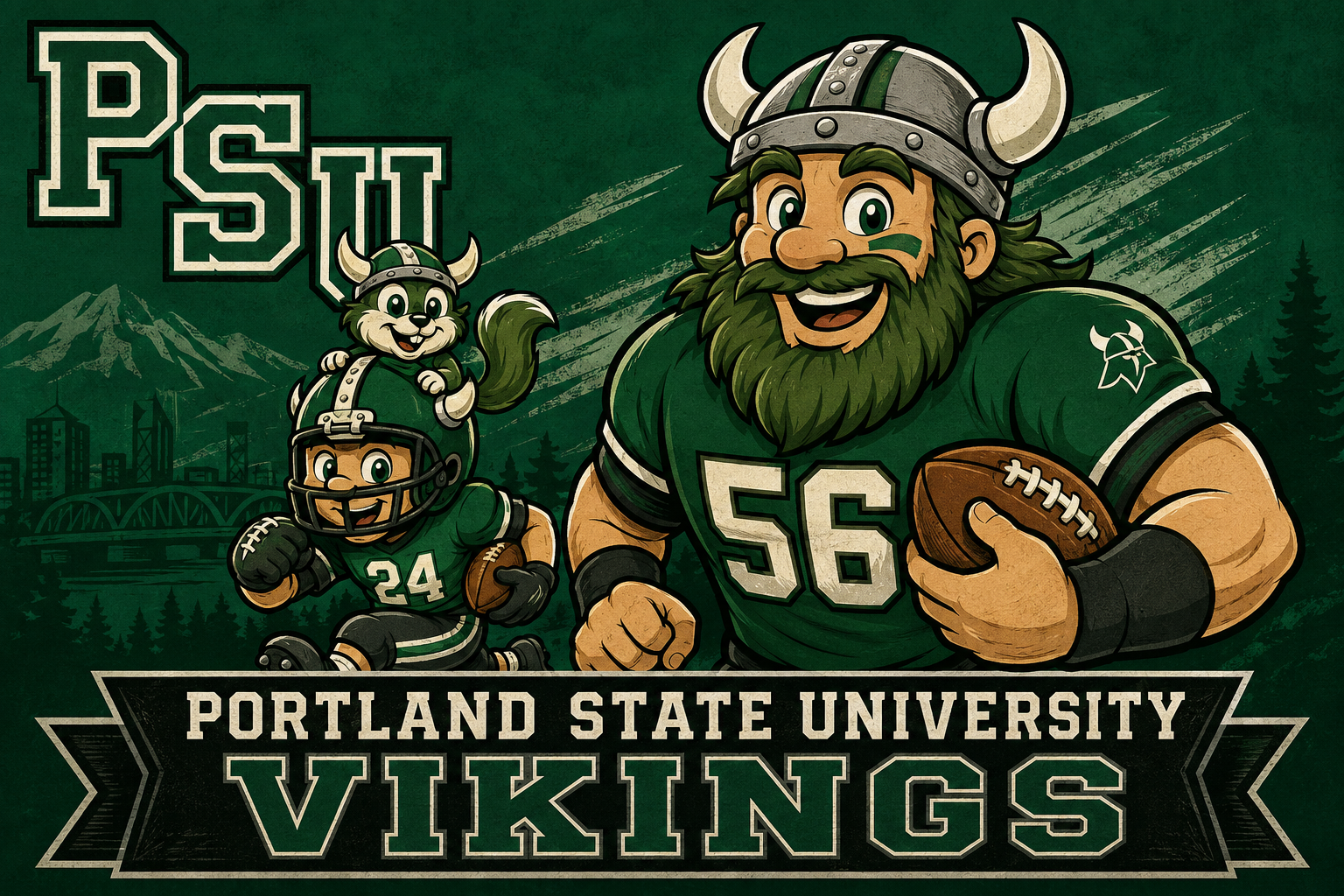 Portland State Vikings Football Viking Graphic