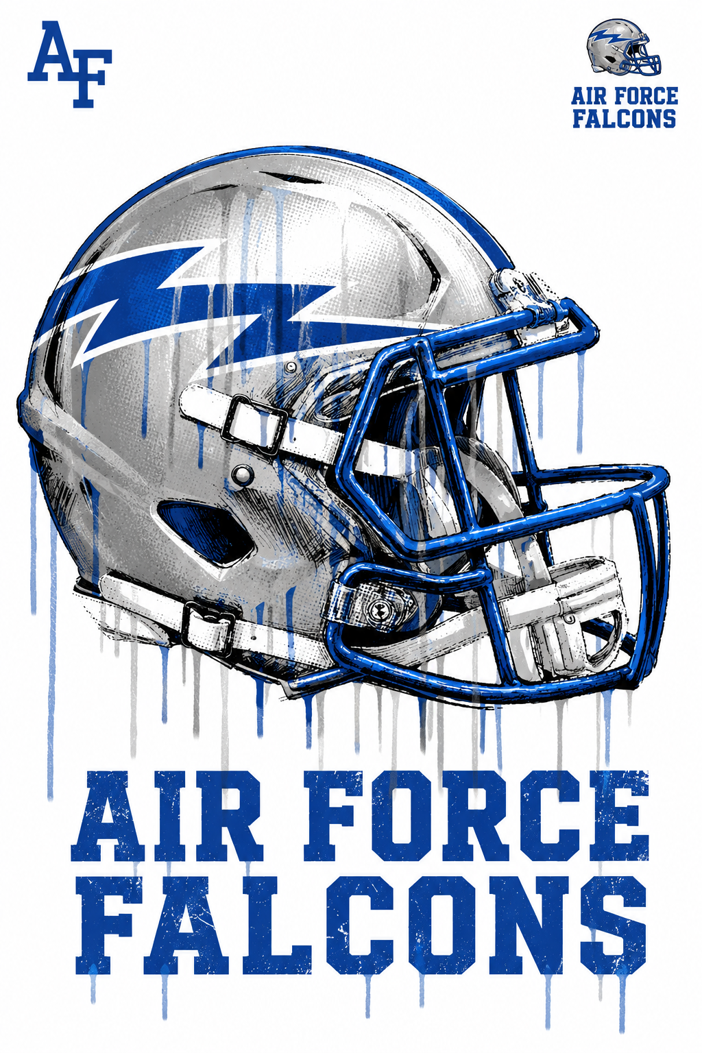 Air Force Falcons Football Helmet Graphic Print