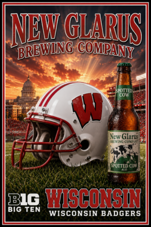 New Glarus Brewing Wisconsin Badgers Football Poster