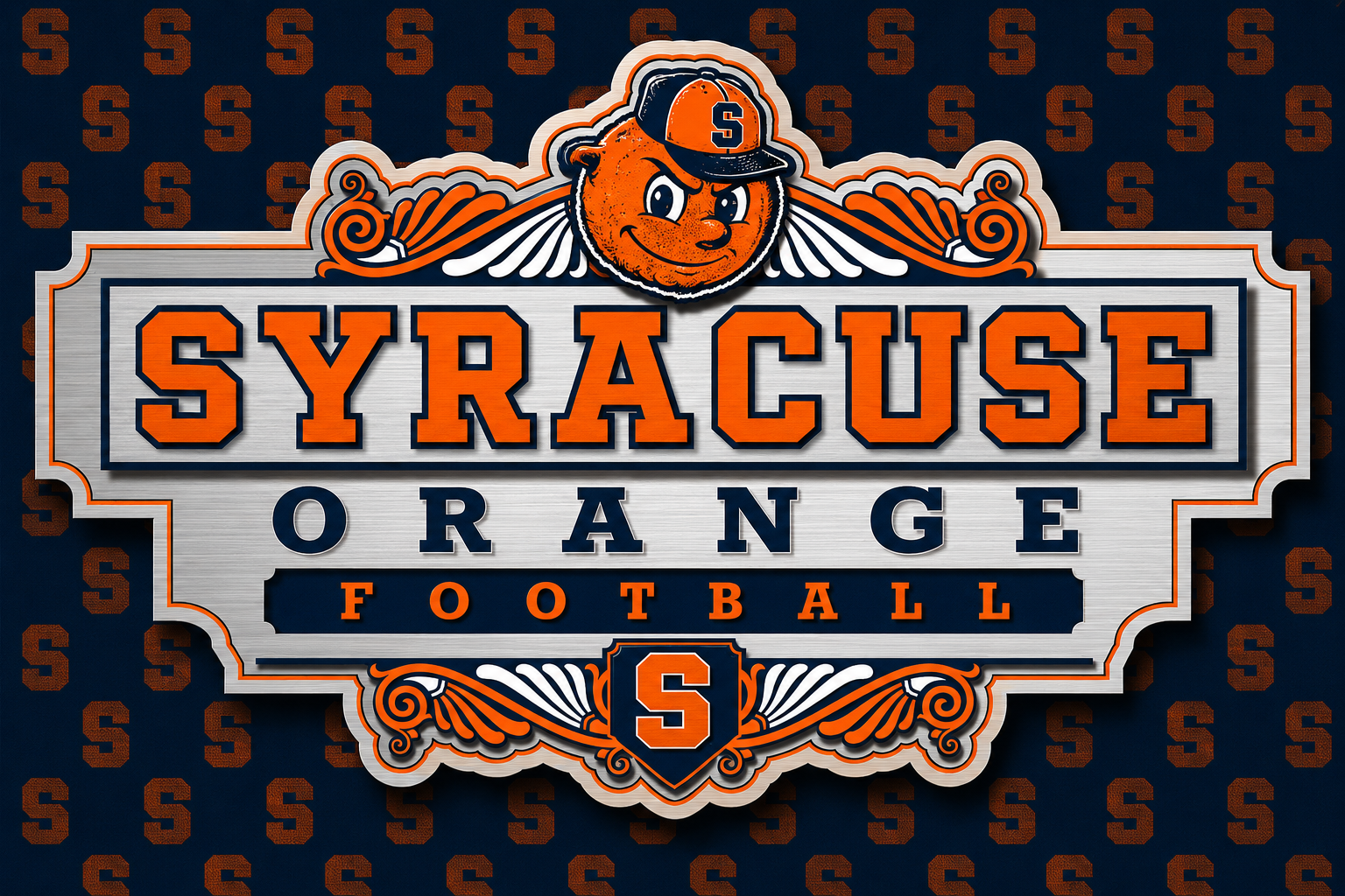 Syracuse Orange Football Decorative Wall Sign